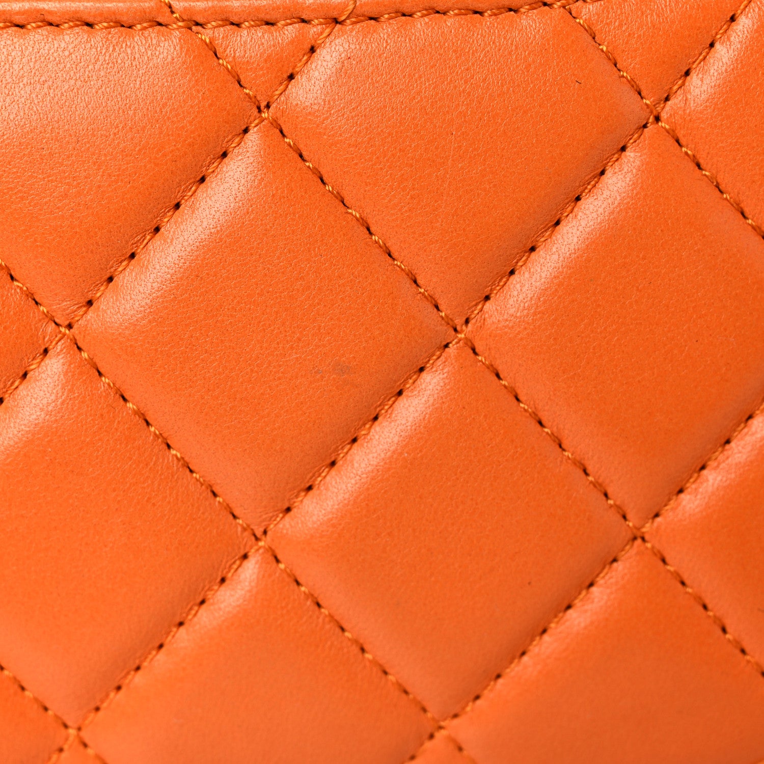 Chanel Lambskin Quilted Jumbo Grocery By Chanel Drawstring Shopping Bag Orange 18 of 21