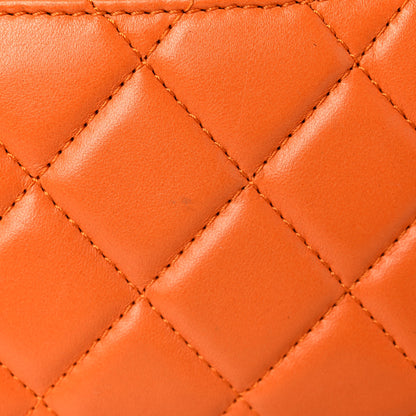 Chanel Lambskin Quilted Jumbo Grocery By Chanel Drawstring Shopping Bag Orange 18 of 21