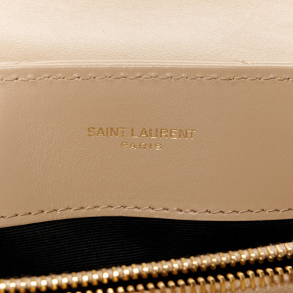 Saint Laurent Calfskin Y Quilted Monogram Small Loulou Chain Satchel Dark Beige 6 of 13