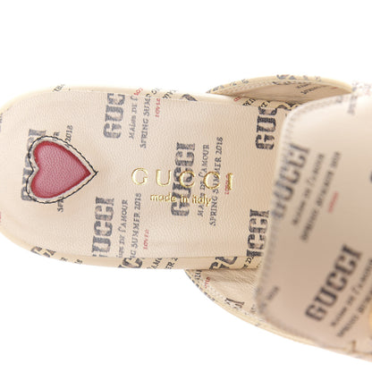 Gucci Calfskin Stamp Print Womens Princetown Slippers 37 Soy Black 7 of 9