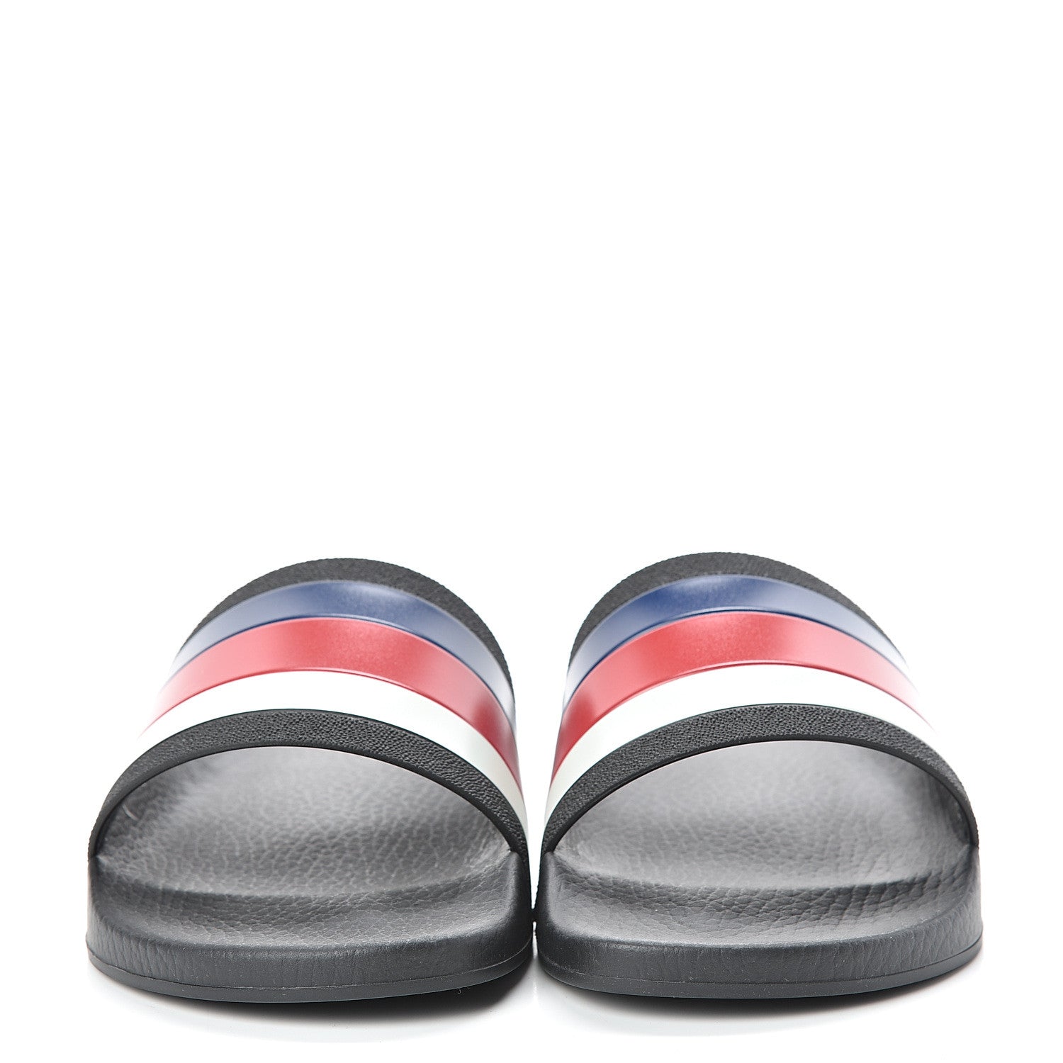 Gucci Rubber Web Mens Pool Slide Sandals 9 Black Mystic White Hibiscus Red Marine 2 of 7