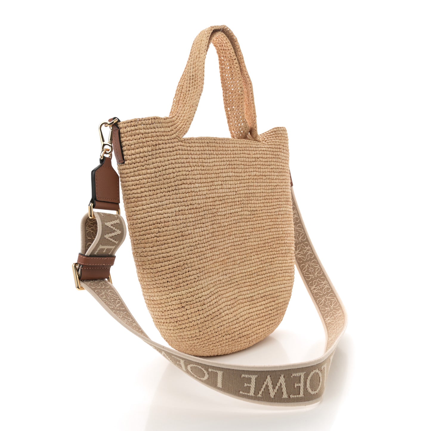 Raffia Mini Slit Tote Bag Natural Tan