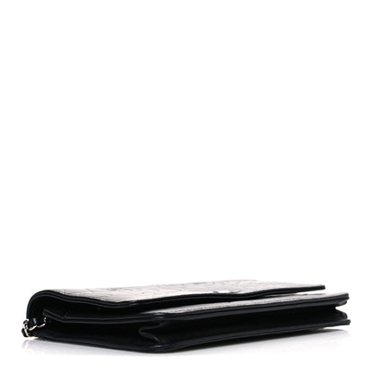 Chanel Lambskin Camellia Embossed Wallet on Chain WOC Black 4 of 11