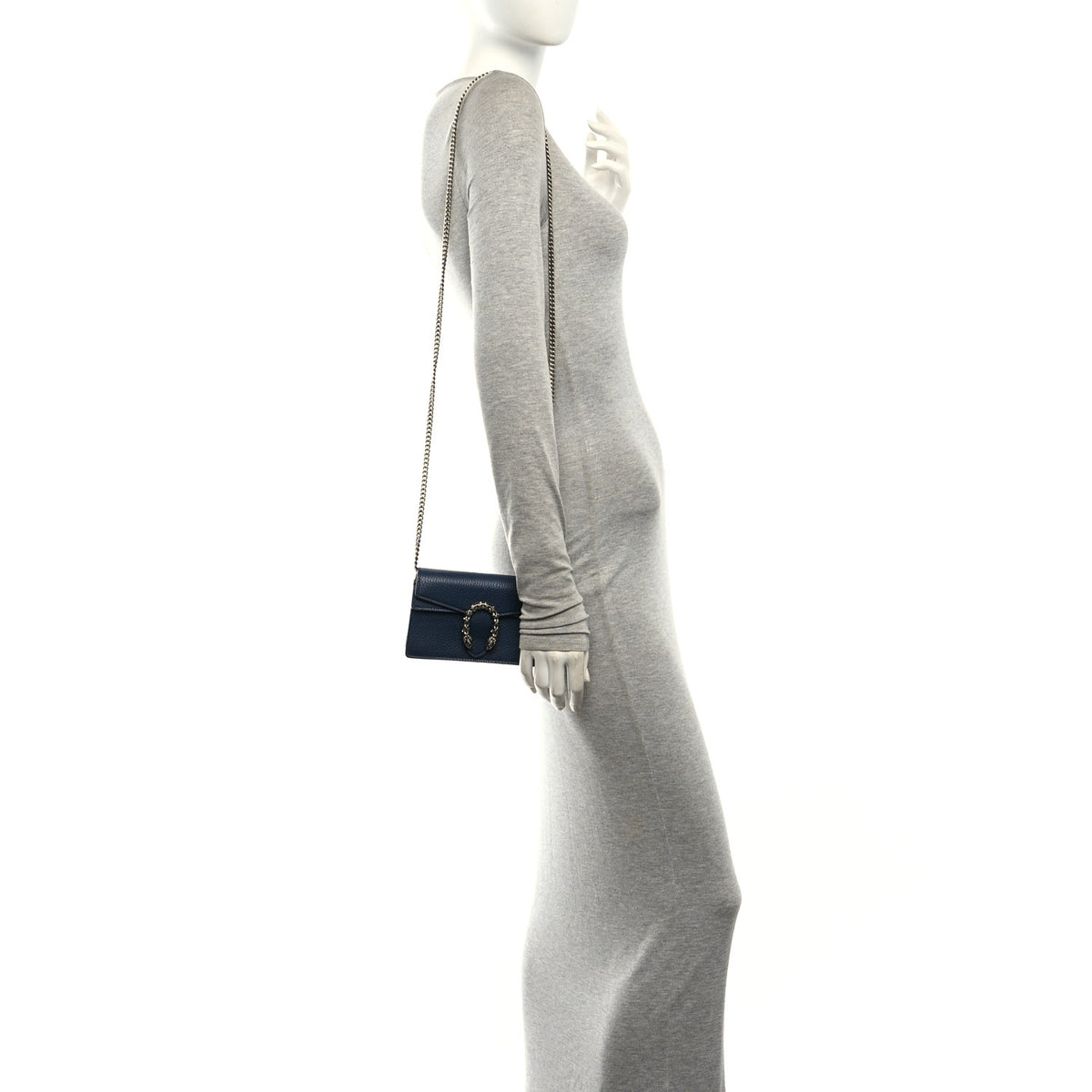 Gucci Dollar Calfskin Crystal Super Mini Dionysus Shoulder Bag Blue Agata Black Diamond 2 of 9