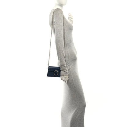 Gucci Dollar Calfskin Crystal Super Mini Dionysus Shoulder Bag Blue Agata Black Diamond 2 of 9