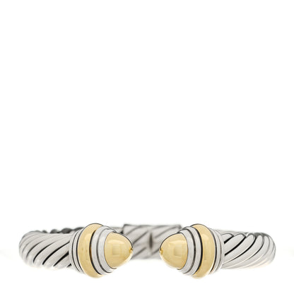 David Yurman Sterling Silver 14K Yellow Gold 10mm Cable Classics Hinged Bracelet 1 of 4