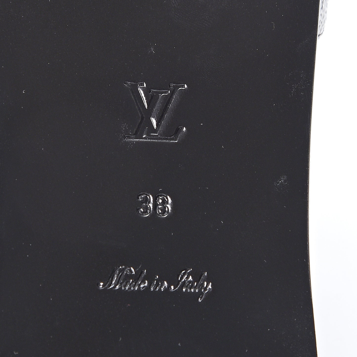 Patent Calfskin Monogram LV Black Heart Flat Mules 38 Cacao
