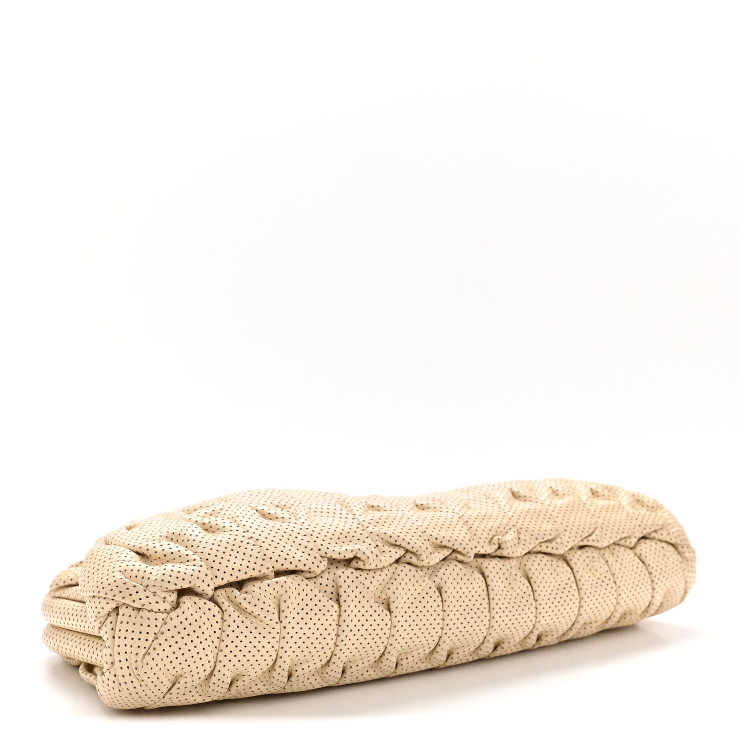 Lambskin Perforated Clutch Light Beige