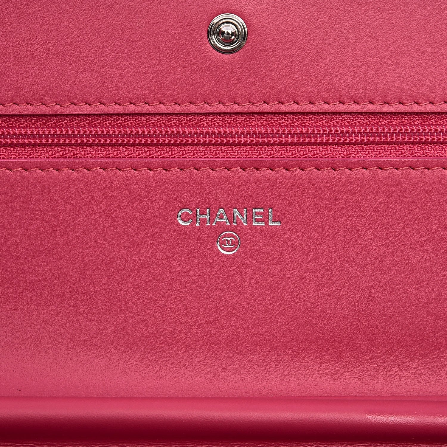 Chanel Patent Quilted Wallet On Chain WOC Fuchsia 6 of 8