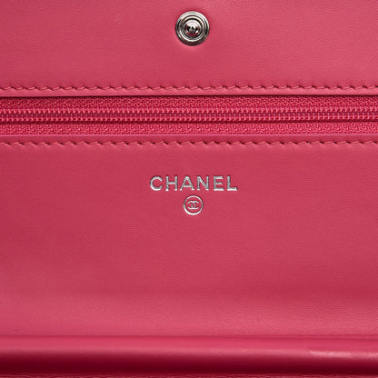 Chanel Patent Quilted Wallet On Chain WOC Fuchsia 6 of 8