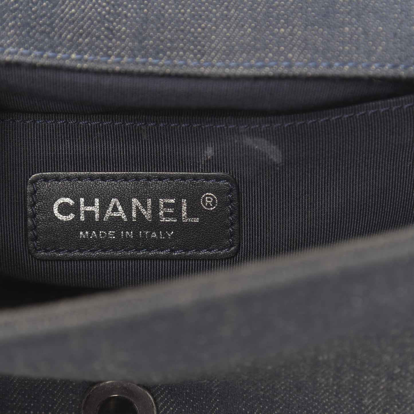 Denim Chevron Small Boy Flap Blue