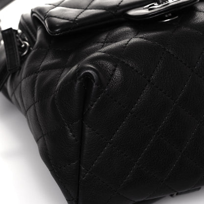 Chanel Lambskin Quilted Drawstring Backpack Black 9 of 14