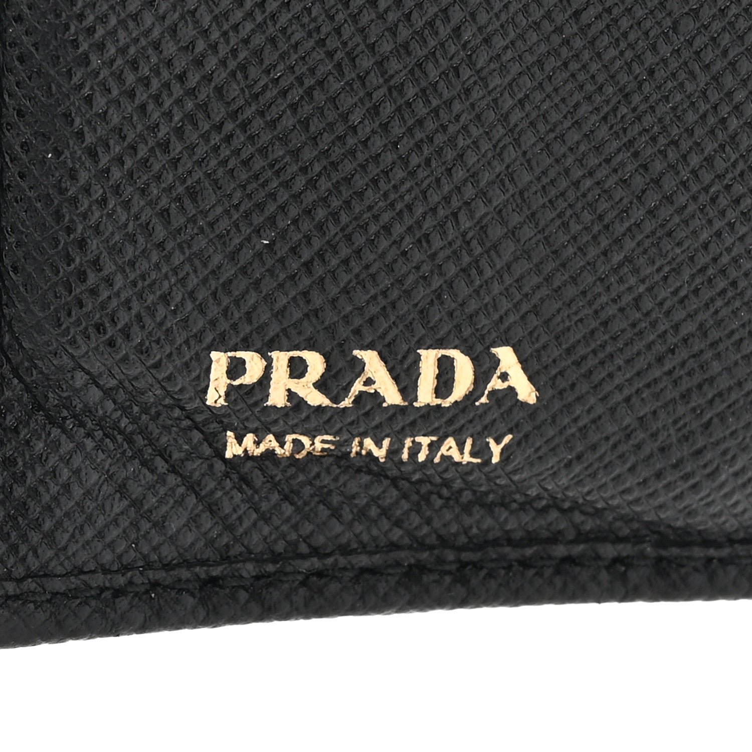 Prada Saffiano Small Triangle Bi-Fold Wallet Black 8 of 11