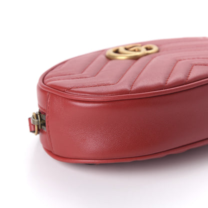 Gucci Calfskin Matelasse GG Marmont Belt Bag 75 30 Hibiscus Red 6 of 10