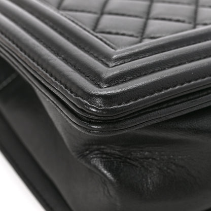 Chanel Lambskin Quilted Medium Boy Flap Black 14 of 14