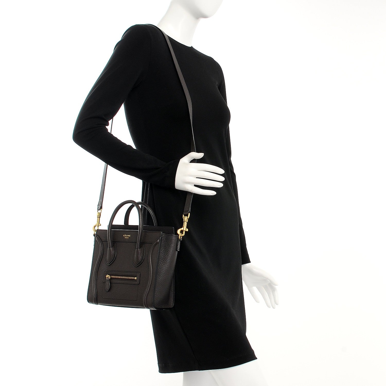 Celine Goatskin Nano Luggage Dark Taupe 2 of 10