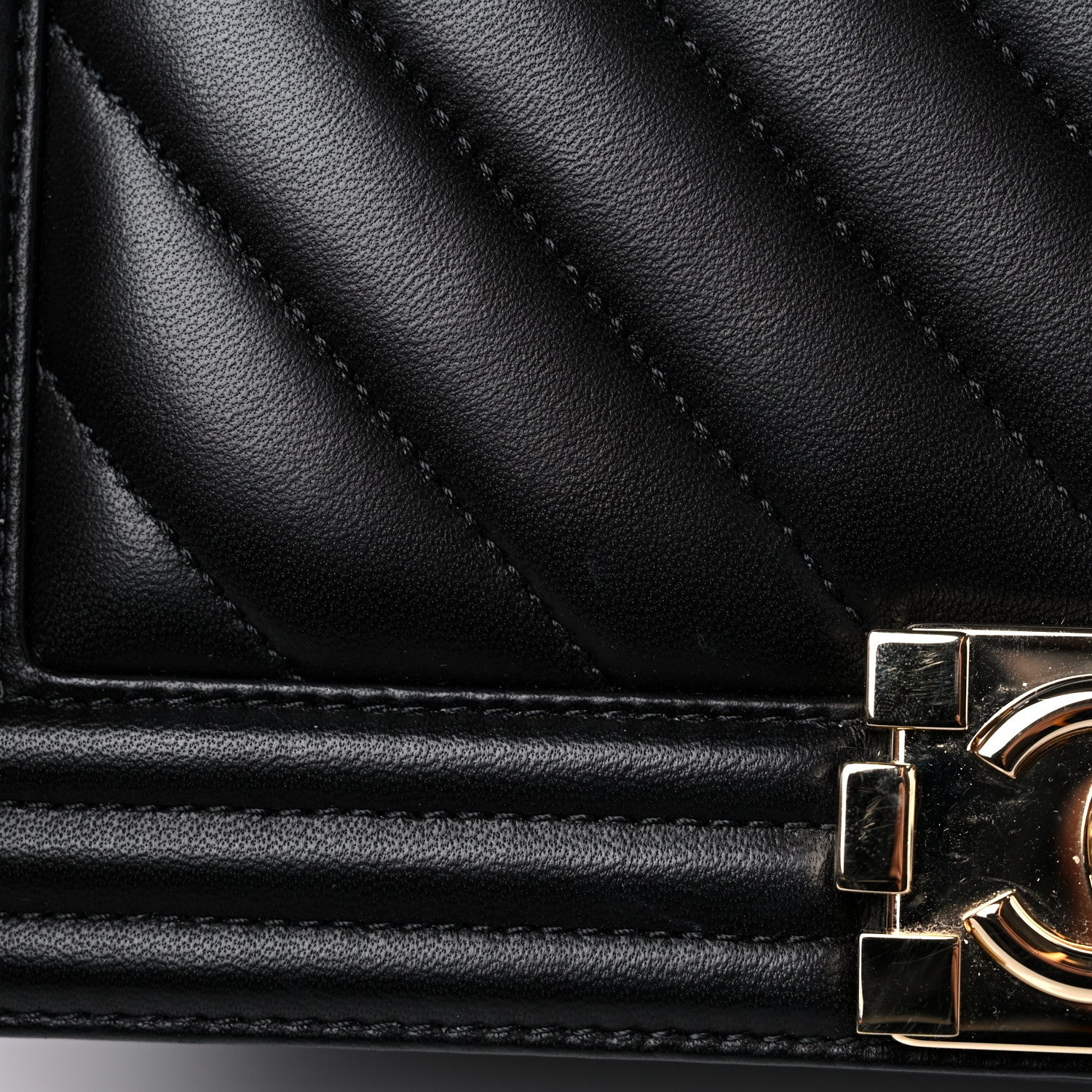 Chanel Lambskin Chevron Quilted Medium Boy Flap Black 16 of 17