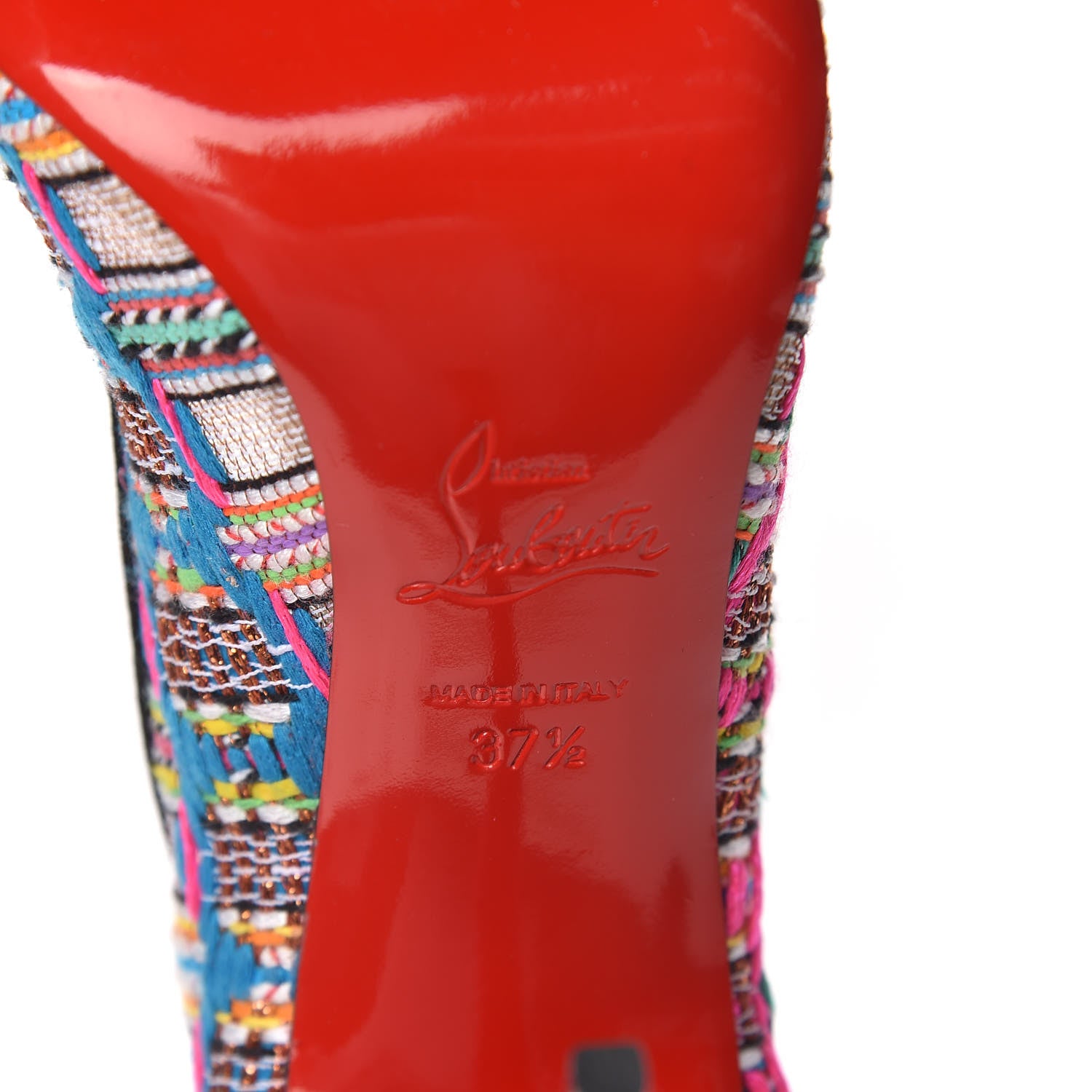 Christian Louboutin Lace Rete Tresse Suede Hippie Follies 100 Pumps 37.5 Multi 6 of 7