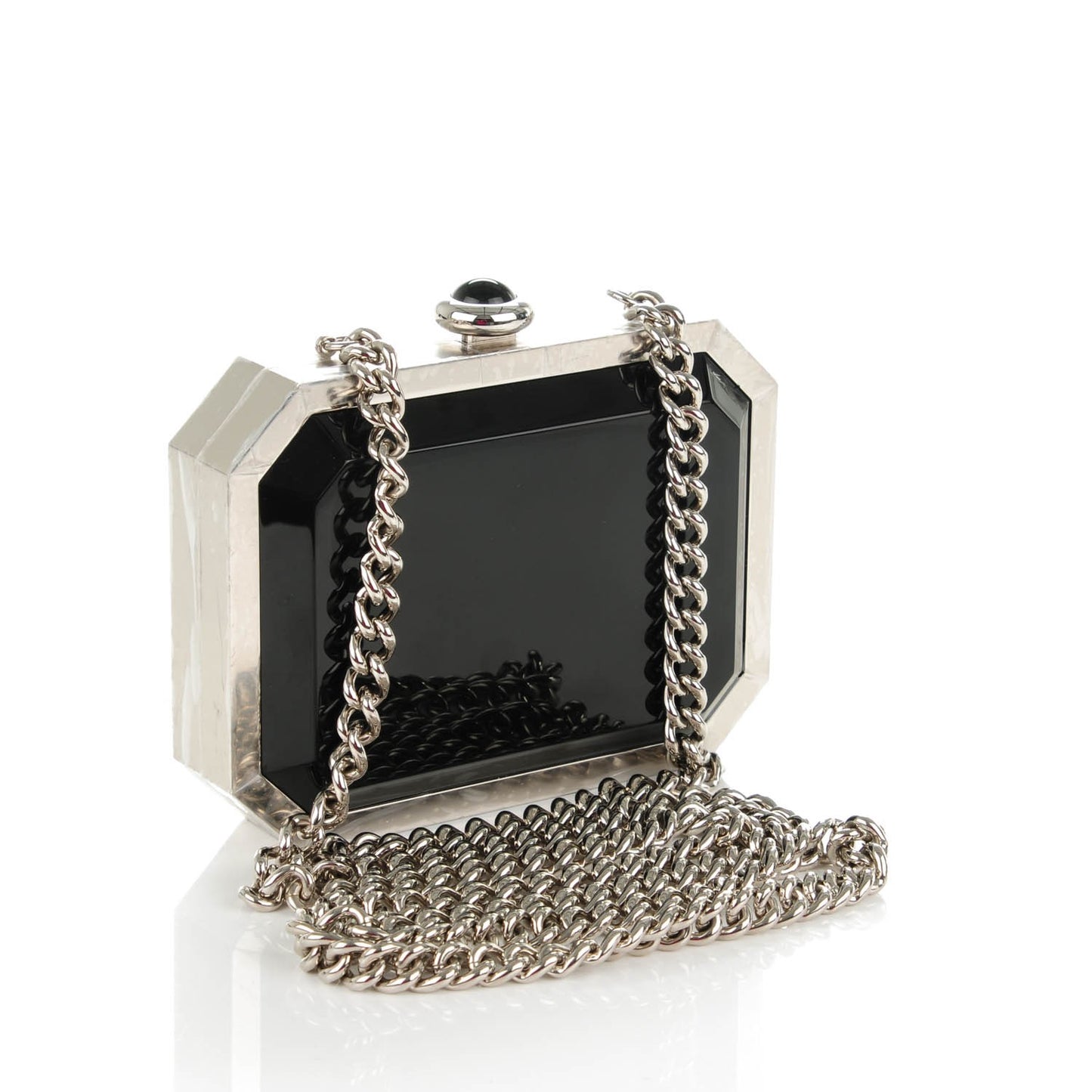 Plexiglass Premiere Minaudiere Clutch Black