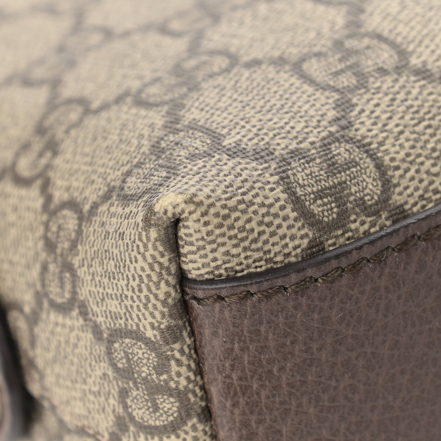 GG Supreme Monogram Textured Dollar Calfskin Web Small Ophidia Dome Shoulder Bag Beige Ebony New Acero