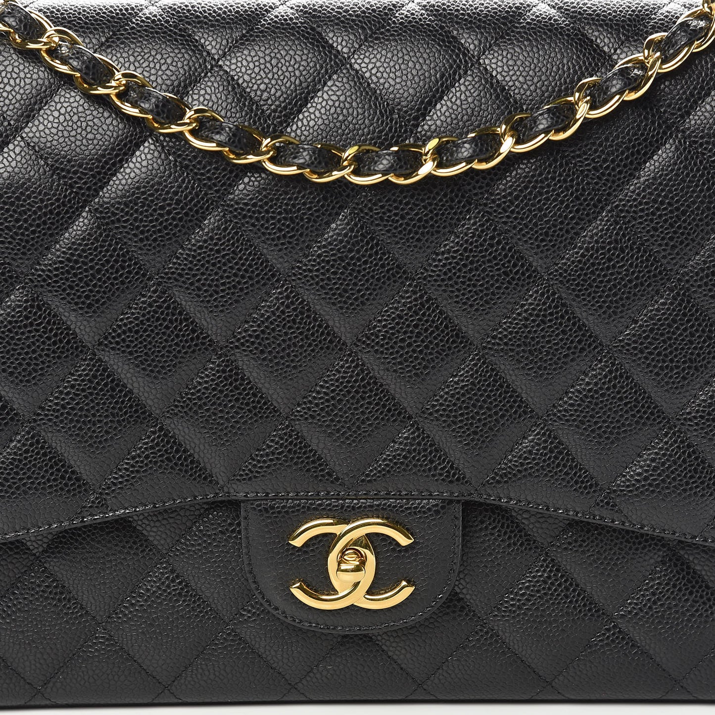 Caviar Quilted Maxi Double Flap Black