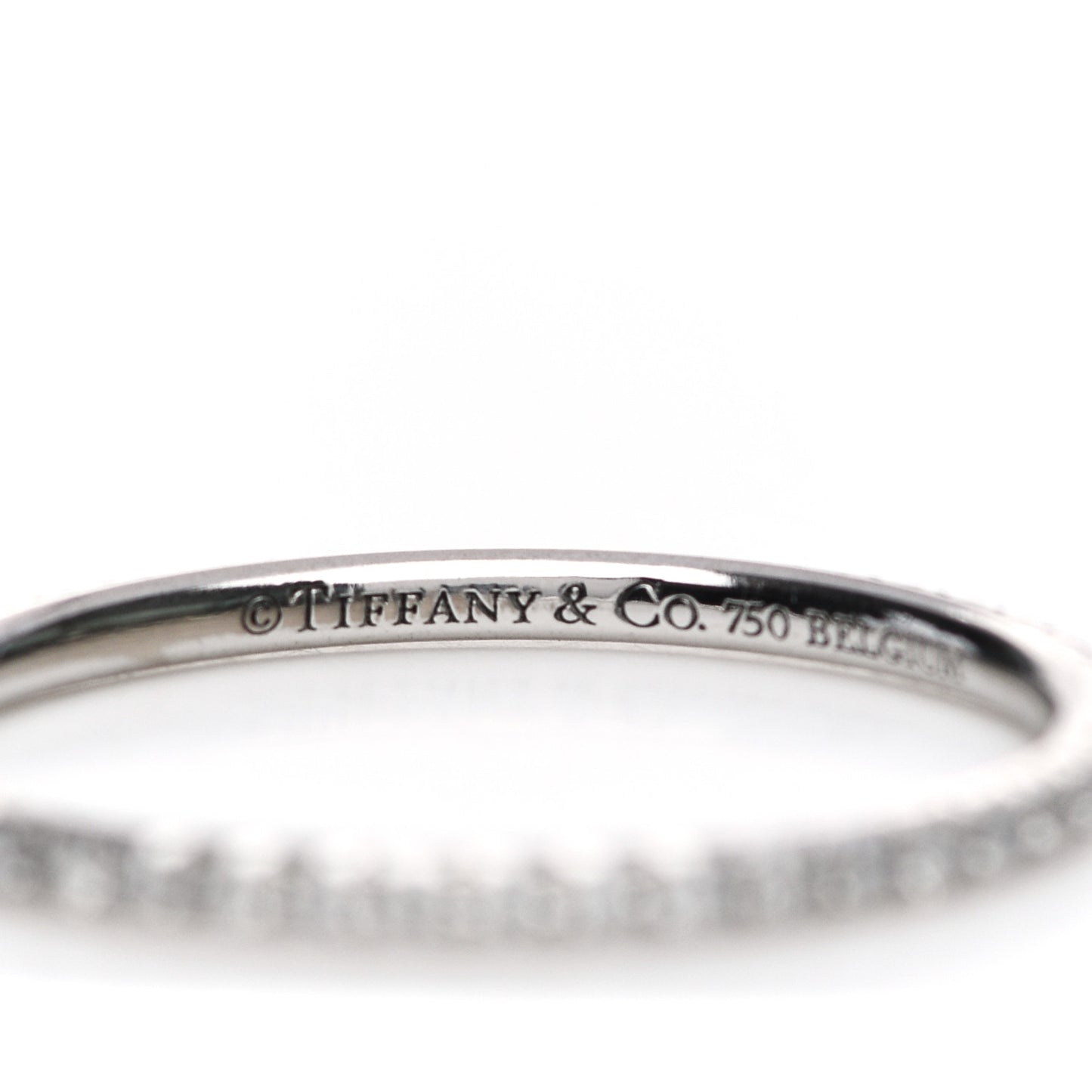 18K White Gold Diamond Metro Band Ring 54 7
