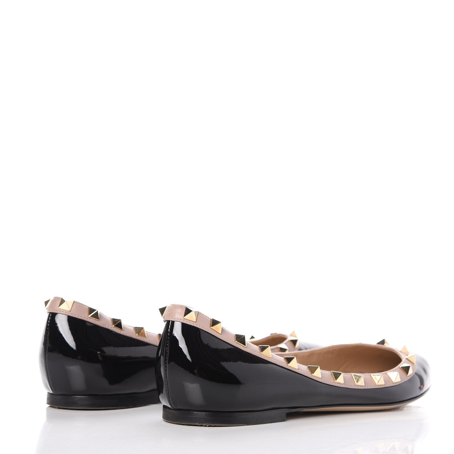 Patent Rockstud Ballerina Flats 39 Black Poudre