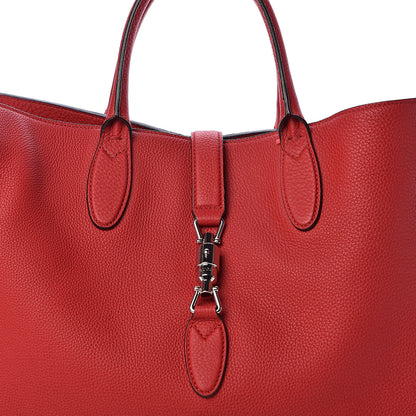 Gucci Soft Calfskin Medium Jackie Top Handle Bag Hibiscus Red 8 of 10