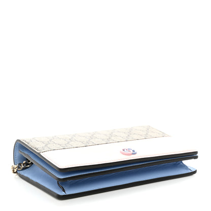 Gucci GG Supreme Monogram Bi-Color GG Marmont Chain Wallet Souffle Rose Ebony 4 of 10