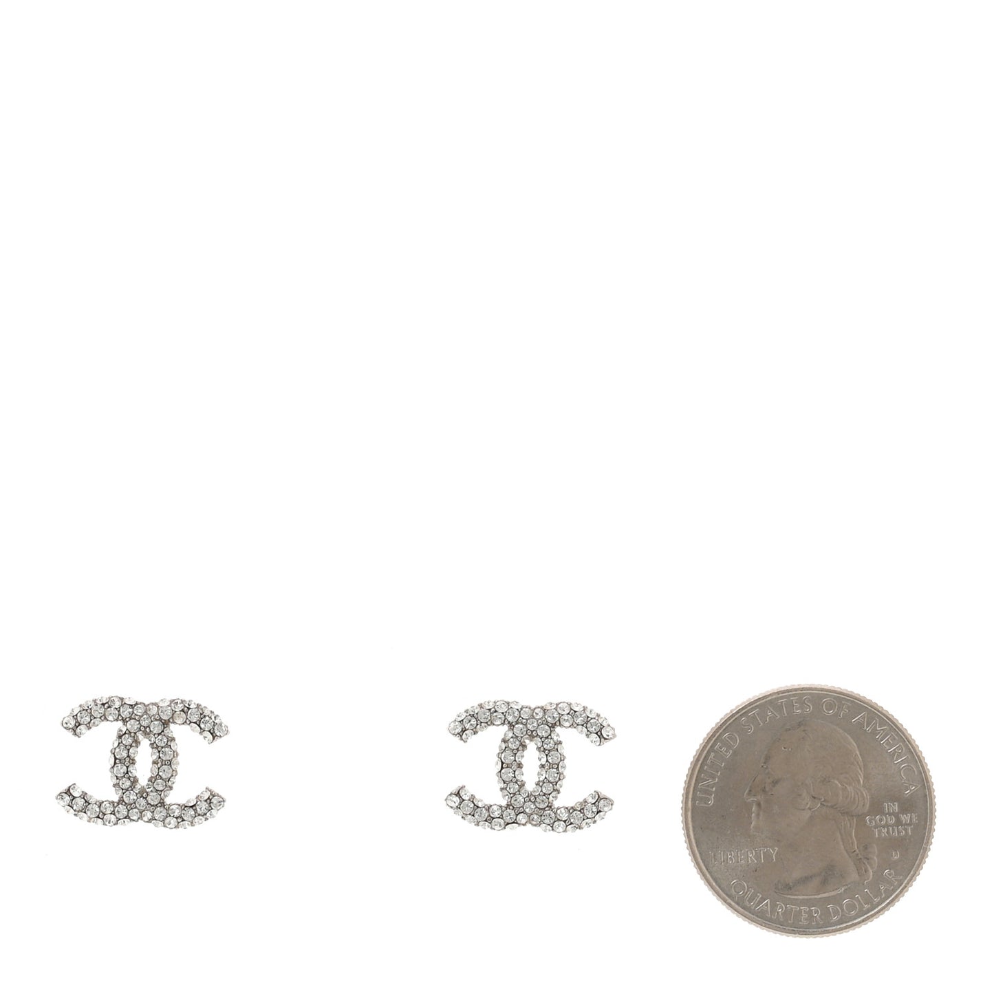 Crystal CC Earrings Silver