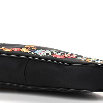 Christian Dior Satin Embroidered Koi Saddle Bag Black 9 of 9