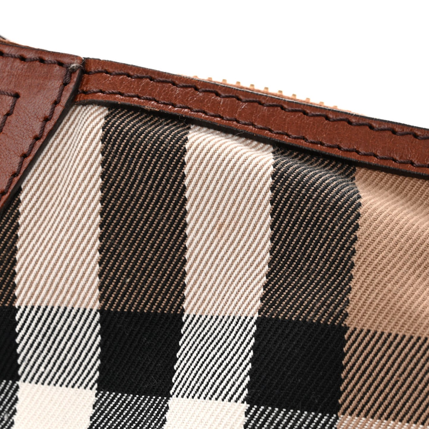 House Check Bridle Calfskin Small Ledbury Hobo Dark Tan