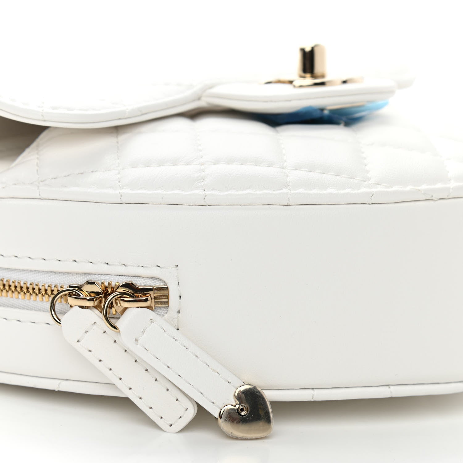 Chanel Lambskin Quilted CC In Love Heart Bag White 9 of 11