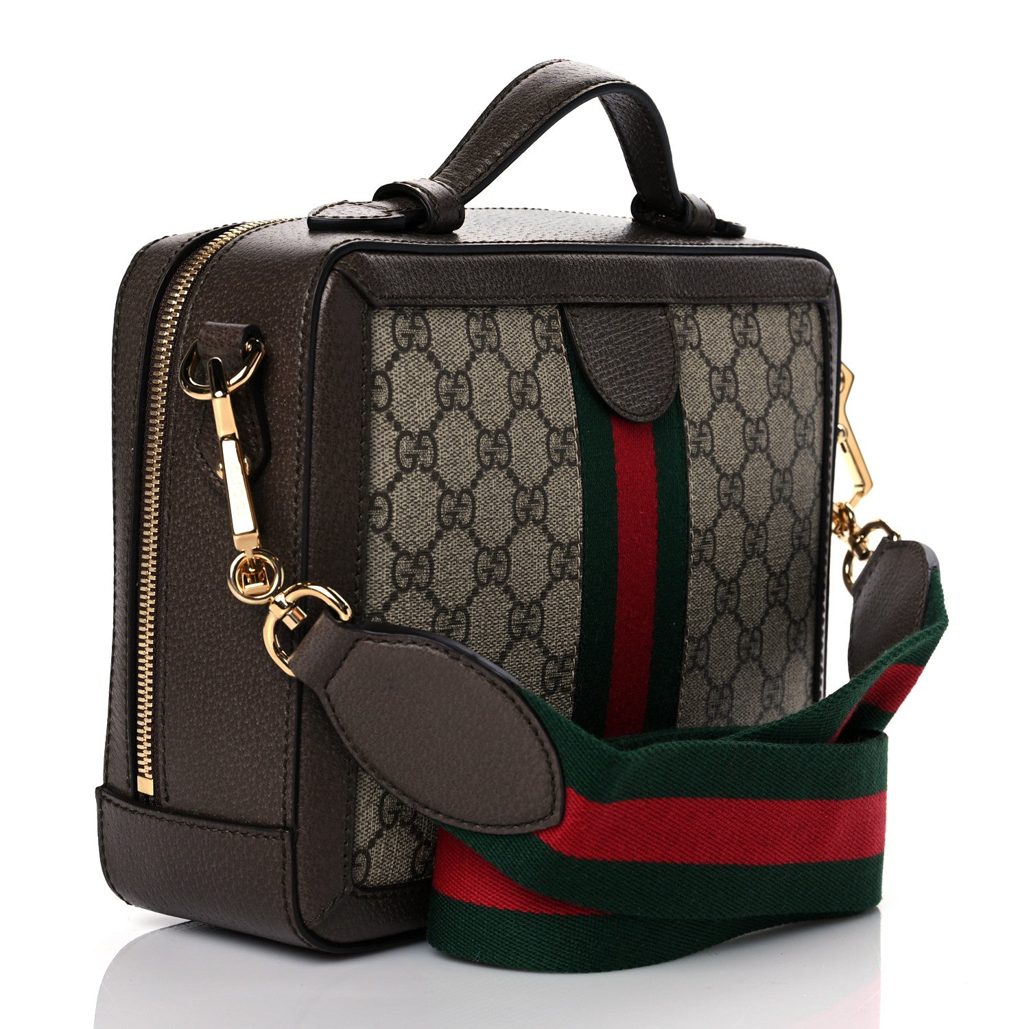 Gucci GG Supreme Web Small Ophidia Top Handle Shoulder Bag Brown 3 of 11
