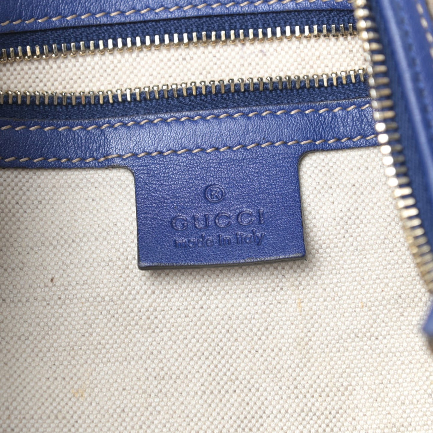 GG Plus Monogram Medium Boston USA Flag Unicef Duffle Blue