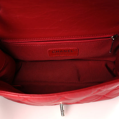 Chanel Crumpled Calfskin Medium Chain All Over Flap Red 5 of 9