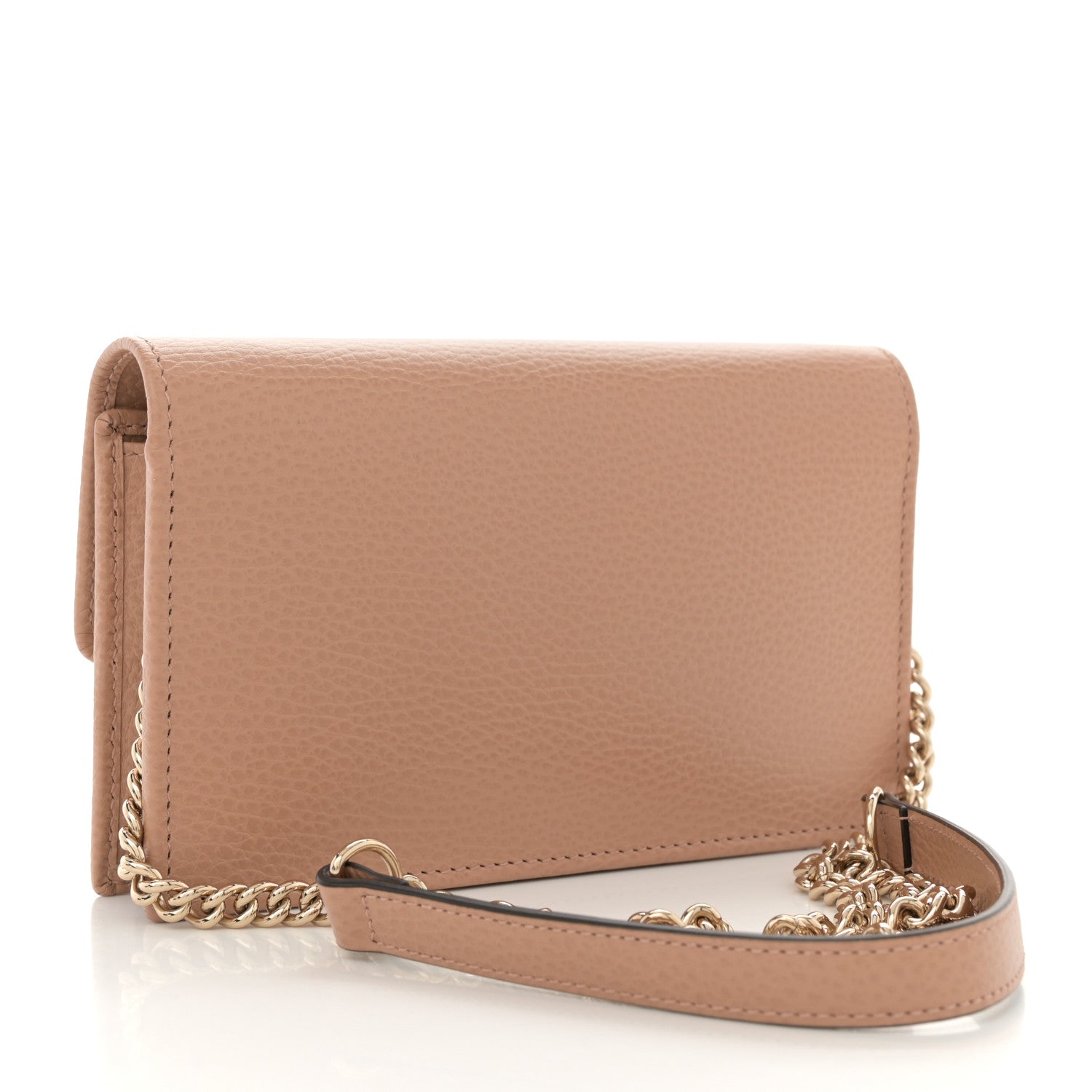 Gucci Dollar Calfskin Interlocking G Chain Wallet Camelia 3 of 11