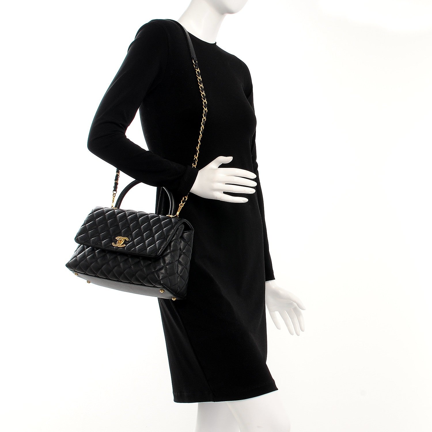 Chanel Caviar Quilted Small Coco Handle Flap Black 2 of 9