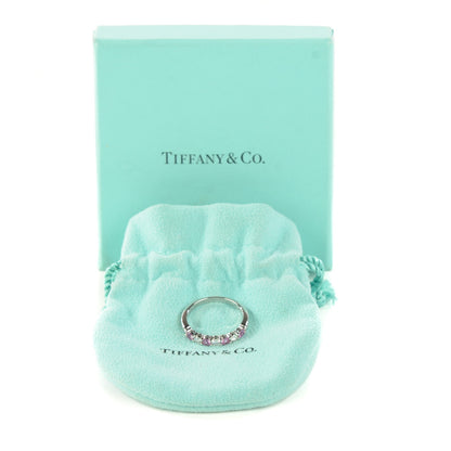 Tiffany Platinum Diamond Pink Sapphire Legacy Ring 7 6 of 6