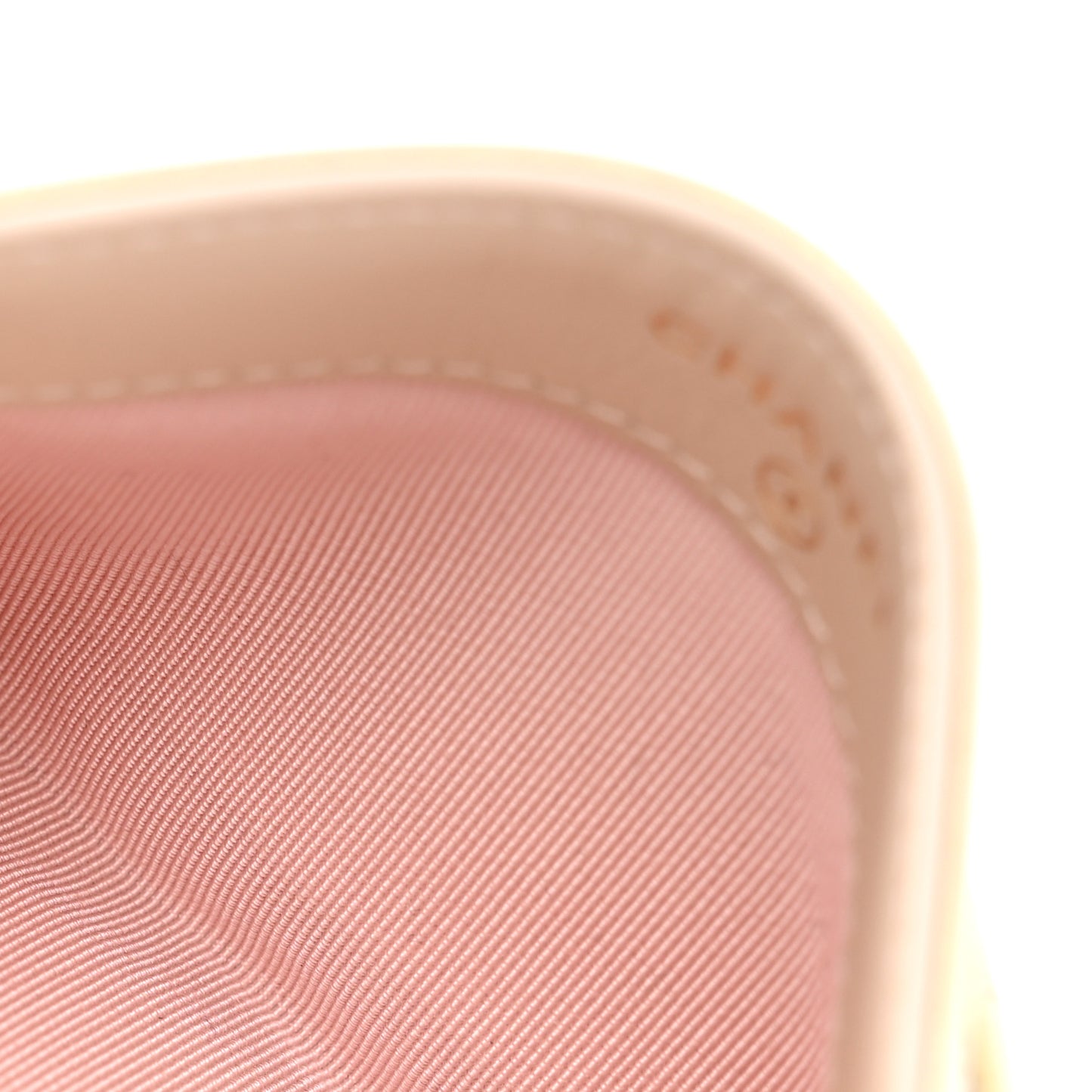 Iridescent Lambskin Quilted Card Holder Ivory
