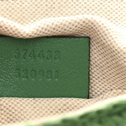 Gucci Raffia Azalea Calfskin Crochet Flower Small GG Marmont Shoulder Bag Natural Ecru Green Red New Shamarock 7 of 10
