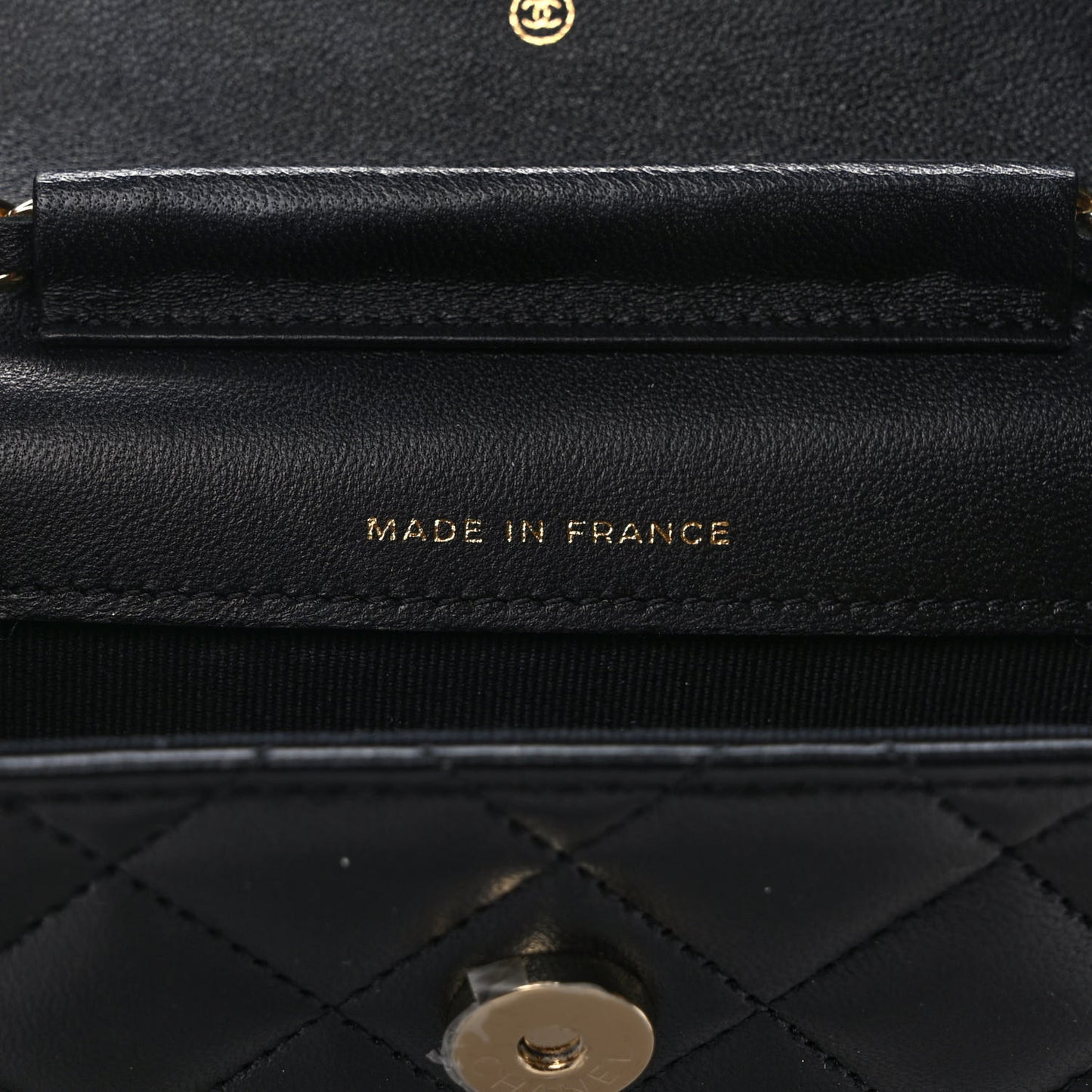 Lambskin Quilted Mini Coco Bow Clutch With Chain Black