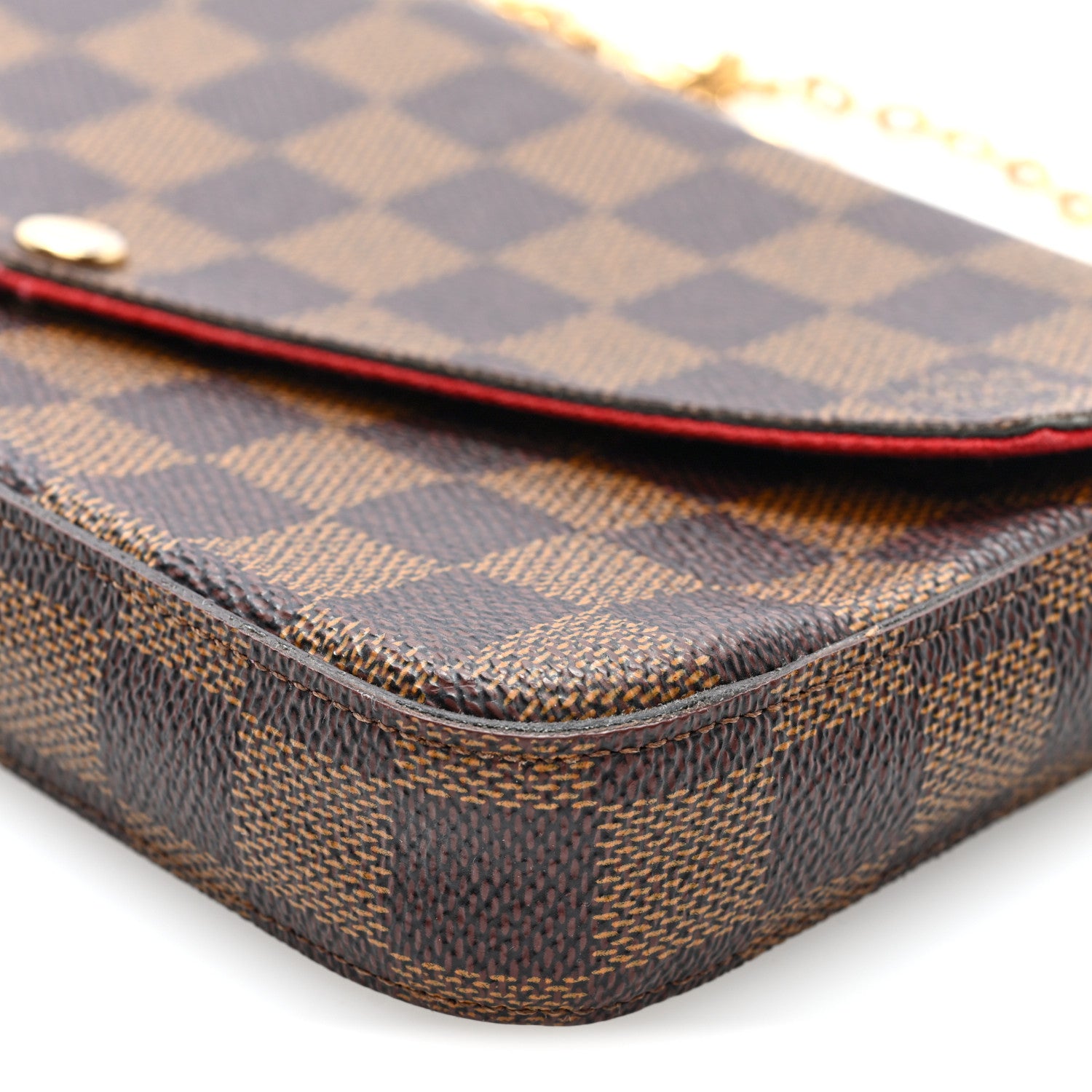 Louis Vuitton Damier Ebene Pochette Felicie Chain Wallet 9 of 9
