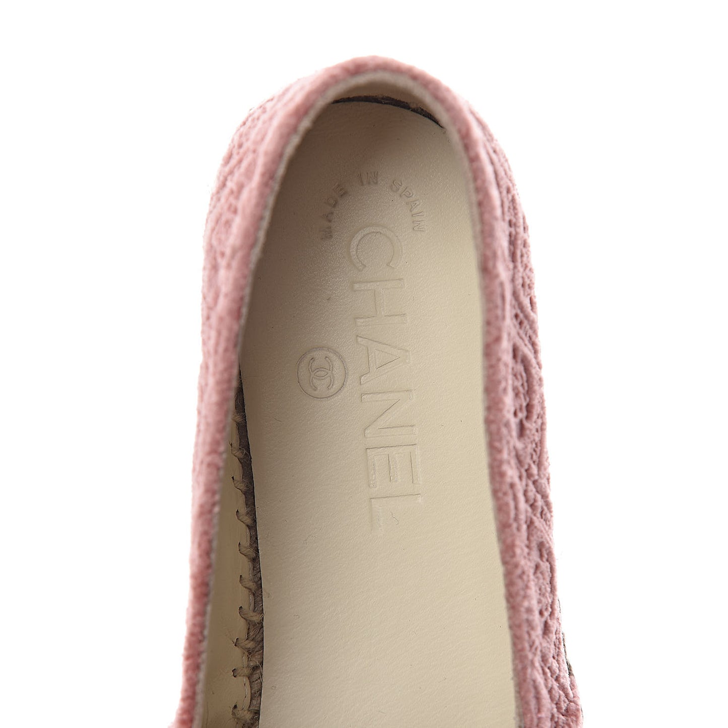 Velvet Grosgrain Quilted Camellia CC Espadrilles 37 Pink Black