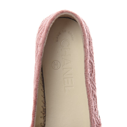 Chanel Velvet Grosgrain Quilted Camellia CC Espadrilles 37 Pink Black 5 of 11