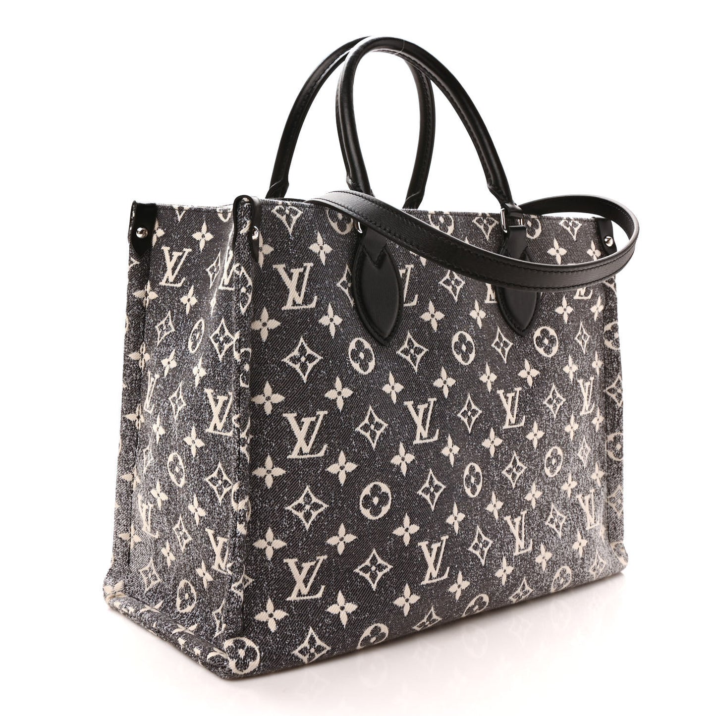 Monogram Jacquard Denim Onthego MM Gray