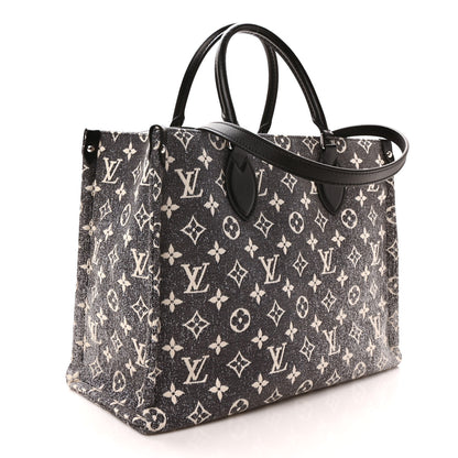 Louis Vuitton Monogram Jacquard Denim Onthego MM Gray 3 of 9