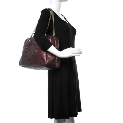 Gucci Metallic Cellarius Calfskin Medium Soho Bowler Classic Burgundy 2 of 10