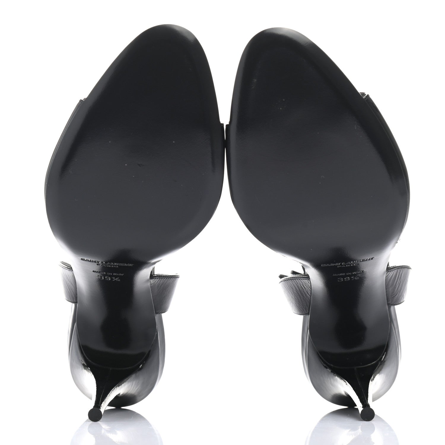 Saint Laurent Patent Calfskin Anouk 95 Ankle Wrap Sandals 39.5 Black 5 of 9
