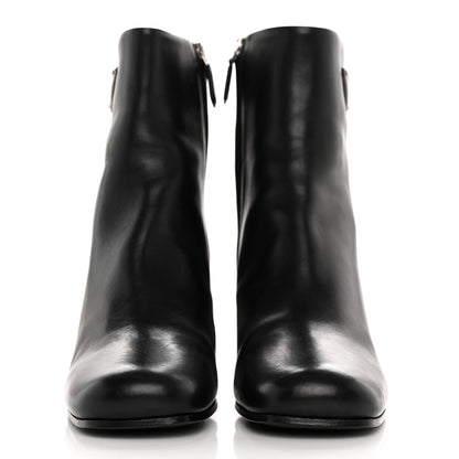 Prada Vitello Metal Triangle Logo Zip 65mm Boots 40 Black 2 of 10